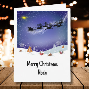 Carte Père Noël en traîneau la veille de Noël Personnali