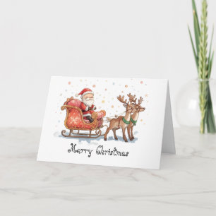 Carte Père Noël est en route & Noël fantaisiste