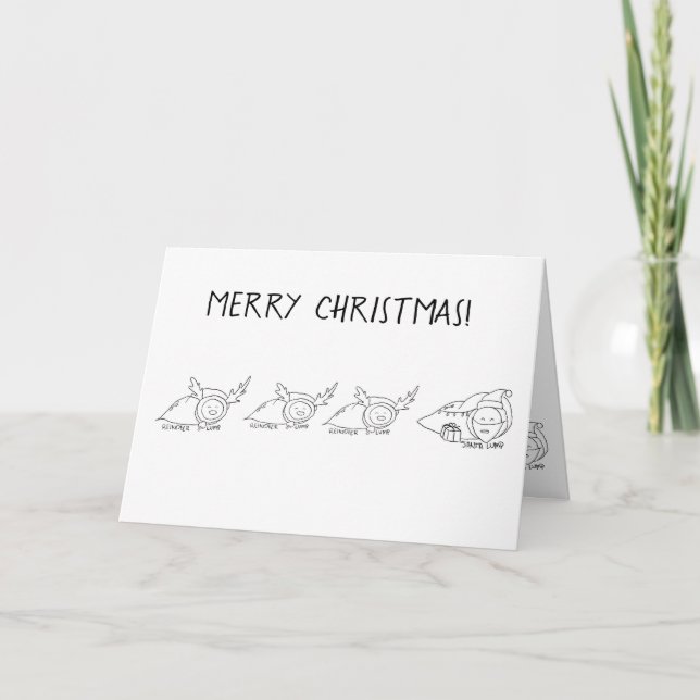Carte Père Noël et les Lumps des rennes (Devant)