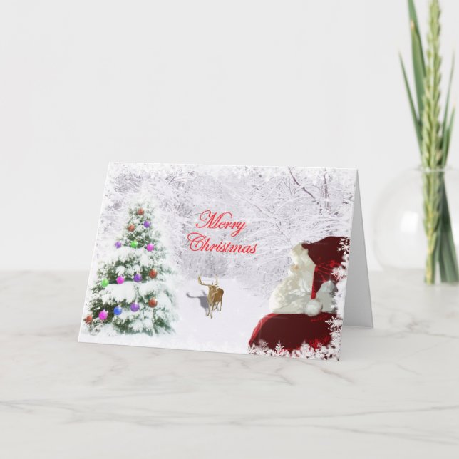 Carte Père Noël et Reindeer (Devant)