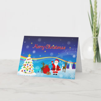 Carte Père Noël et rennes