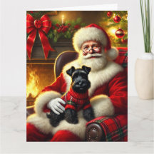 Père Noël et Scottish Terrier dans le Sweater Fest