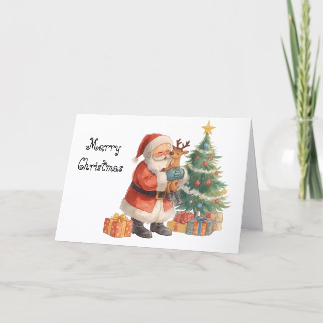 Carte Père Noël et son assistant & Noël fantaisiste (Devant)