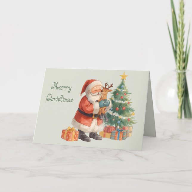 Carte Père Noël et son assistant & Noël fantaisiste (Devant)