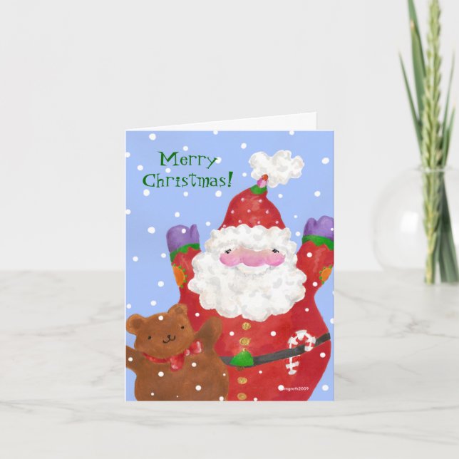 Carte père Noël et Teddy (Devant)