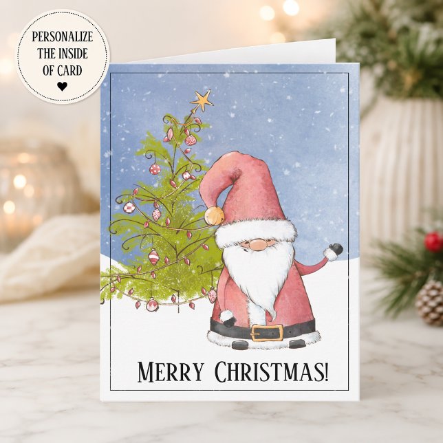Carte Père Noël Fantaisiste Entreprise Fêtes (Personalized Christmas Holiday Card)