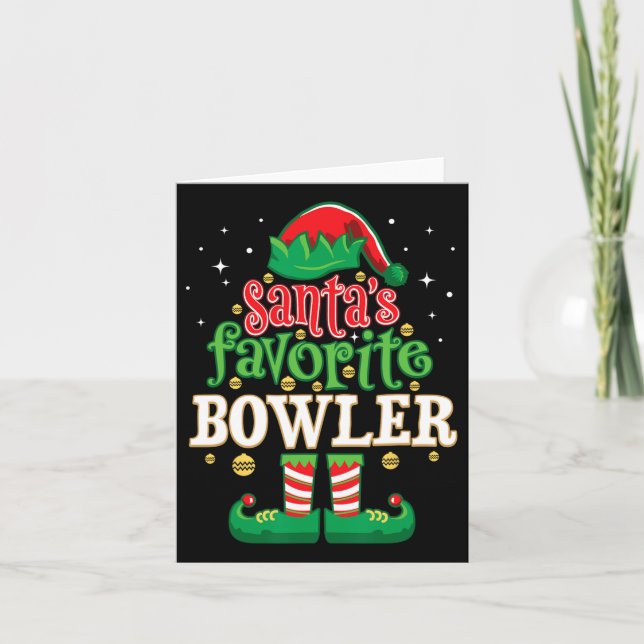 Carte Père Noël Favori Bowler Noël Matching Bowling (Devant)
