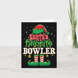 Carte Père Noël Favori Bowler Noël Matching Bowling