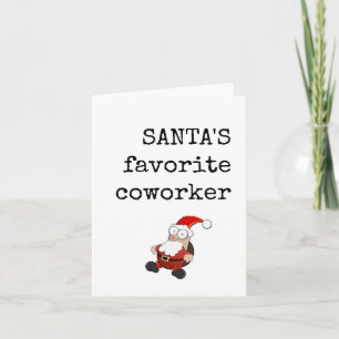 Carte Père Noël Favori Coworker, Travail Bestie Noël