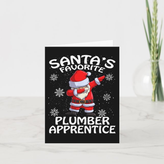 Carte Père Noël Favori Plumber Apprentice Noël (Devant)
