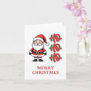 Carte Père Noël festif amusant Ho Ho Ho Noël