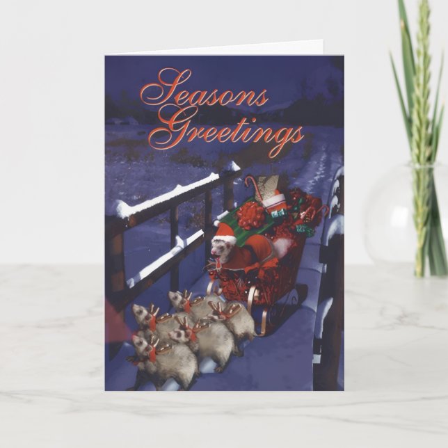 Carte Père Noël Furet en Mouvement (Devant)