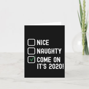 Carte Père Noël Good Bad Naughty Nice Christmas Funny -