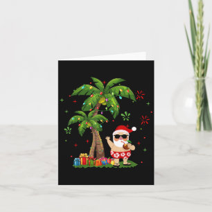 Carte Père Noël Hawaii Noël Palm Tree Lumières Noël