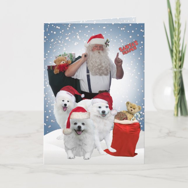 Carte Père Noël Helpers Eskimo américaine (Devant)