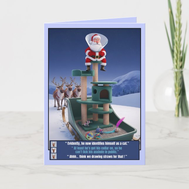 Carte Père Noël hilarant (Devant)