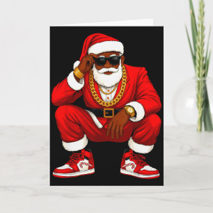 Carte Père Noël Hip Hop Hommes Afro-Américains Équipe de