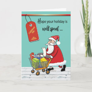 Carte Père Noël Humoristique S'échappe des Fêtes