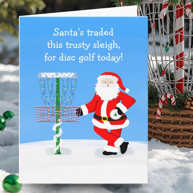 Carte Père Noël jouant au disc golf (Créateur téléchargé)