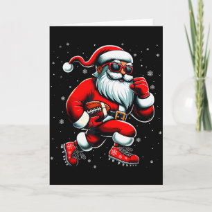 Carte Père Noël jouant au football hommes garçons footba
