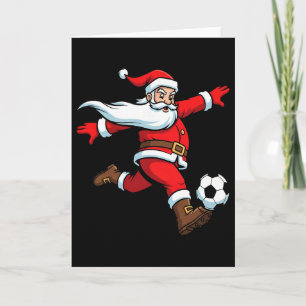 Carte Père Noël Joue Au Football Noël Sports Femmes Homm