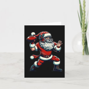 Carte Père Noël Jouer au football américain Christmas Wo