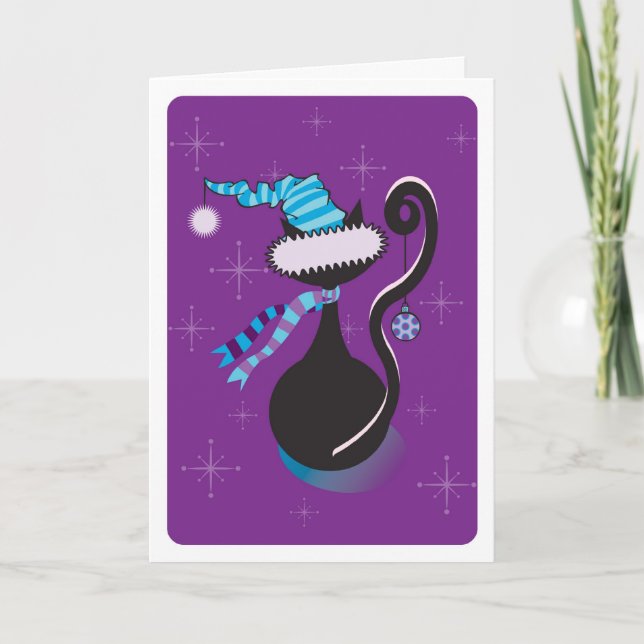 Carte père Noël Kitty Purple (Devant)