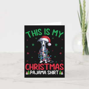 Carte Père Noël laid arbre de Noël Italien Greyhound Chi