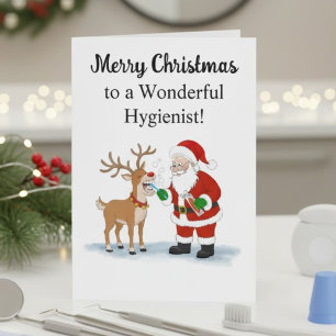 Carte Père Noël l'hygiéniste Sourire de Noël