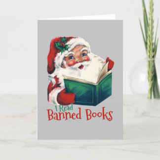 Carte Père Noël Lit Les Livres Interdits