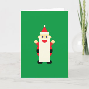 Carte Père Noël Longue Barbe Dessin Animé Amusant Mignon
