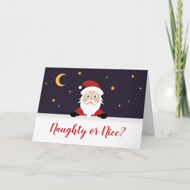 Carte Père Noël  méchant ou gentil (Devant)