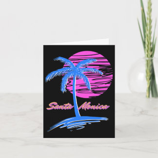 Carte Père Noël Monica Beach Outrun 80s Vaporwave esthét
