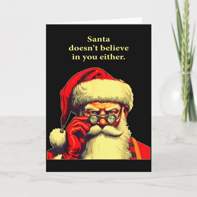 Carte Père Noël ne croit pas en vous non plus Funny Chri (Devant)