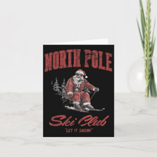 Carte Père Noël Noël Neige Ski Au Nord Le 