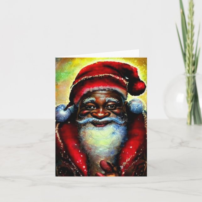 Carte Père Noël noir décoration de Noël (Devant)