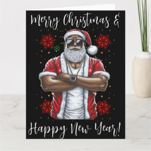 Carte Père Noël noir, grosse énergie nick, méchant, Père