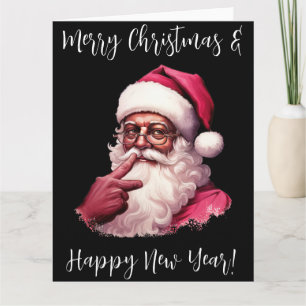 Carte Père Noël noir, grosse énergie nick, vilain, Père 