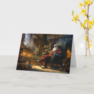 Carte Père Noël : pause de Noël confortable