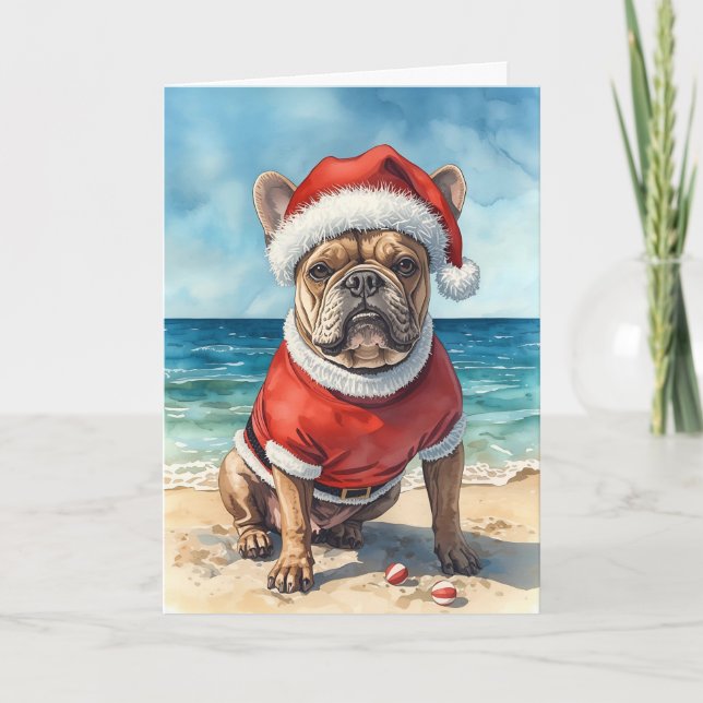 Carte Père Noël Paws devient côte - Noël des Bulldog fra (Devant)