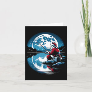 Carte Père Noël Pêche Noël Noël Noël Pêcheur Fisher Pois
