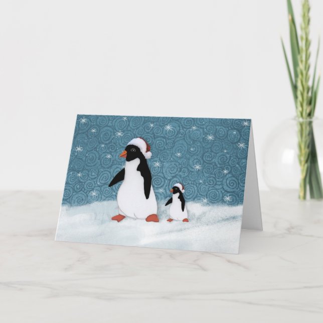 Carte père Noël Penguins (Devant)