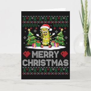 Carte Père Noël Pickle Joyeux Noël Drôle Noël Fête de No
