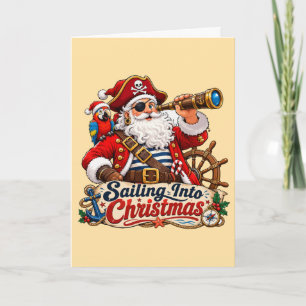 Carte Père Noël Pirate de Noël