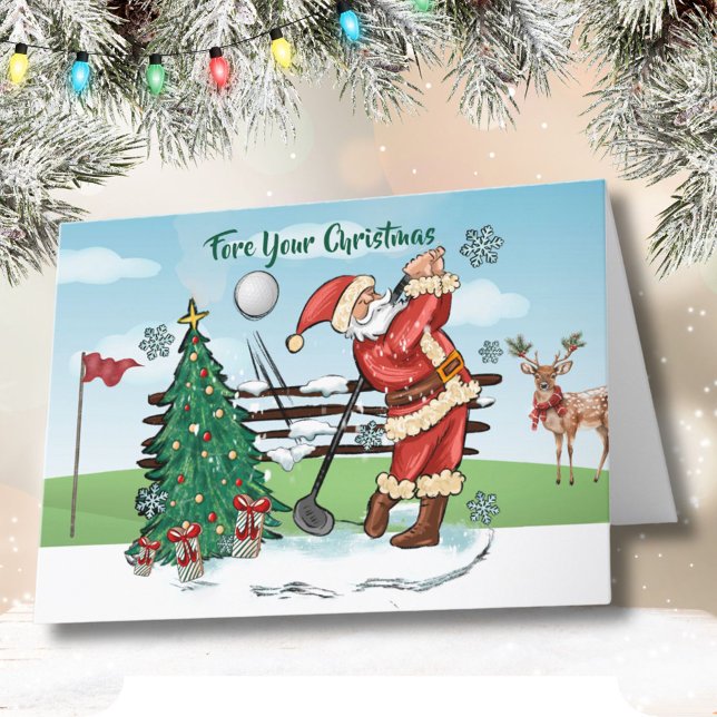 Carte Père Noël Plays Golf - Pour votre Noël (Créateur téléchargé)