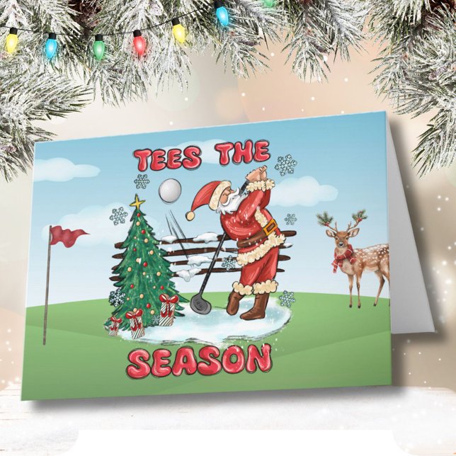 Carte Père Noël Plays Golf - Tee - shirts de la saison (Créateur téléchargé)