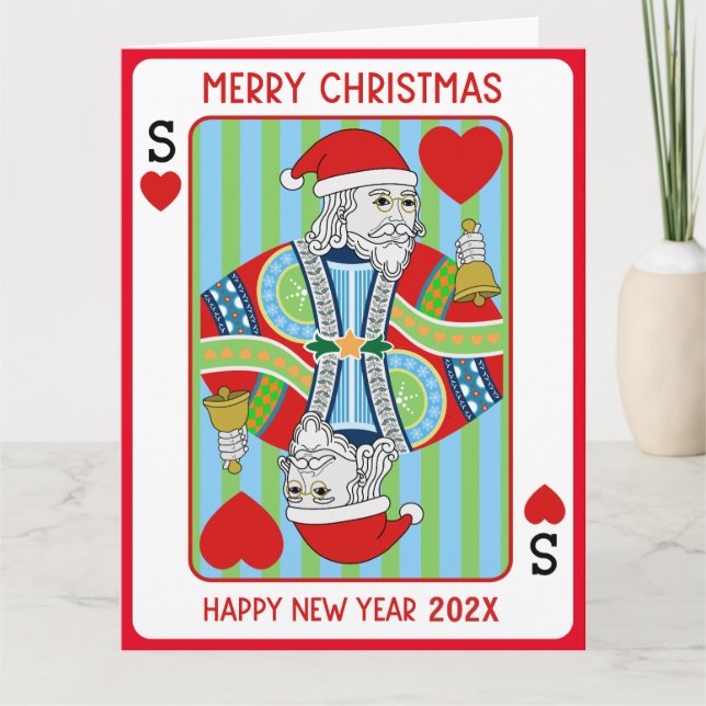 Carte Père Noël Poker Noël et Bonne année (Devant)