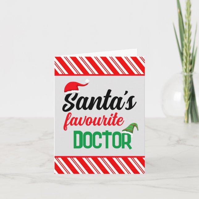 Carte Père Noël préféré docteur Noël elfe casquette drôl (Devant)