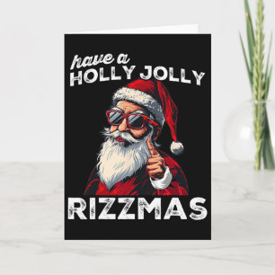 Carte Père Noël qui miaule drôle de mème de Noël Rizz Ri