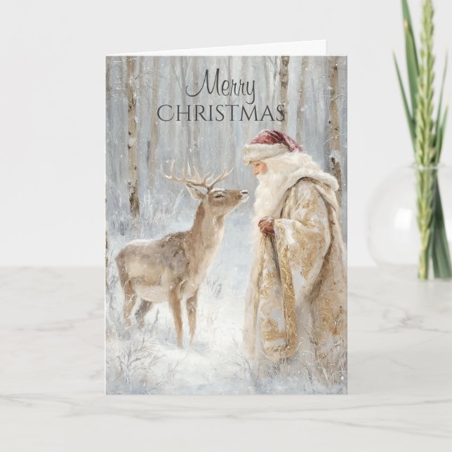 Carte Père Noël rustique Noël  (Devant)